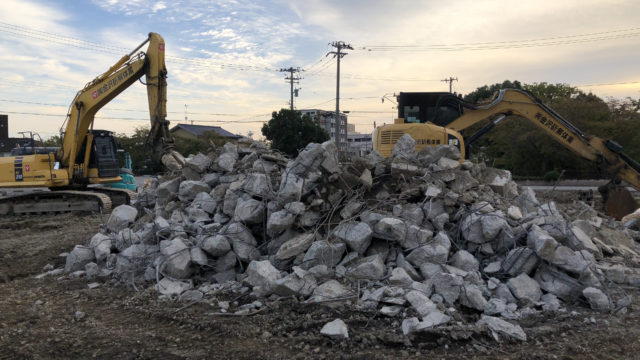 元「パティスリー・ラ・ナチュール」建物解体の様子 2018年10月4日(木)